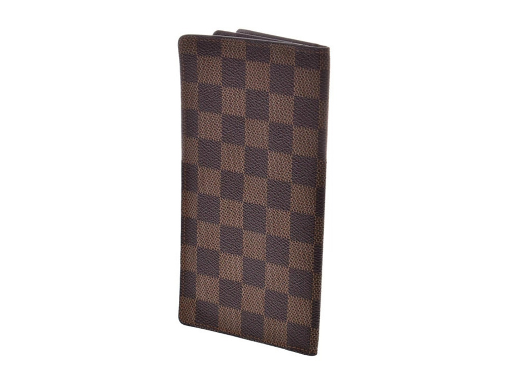 Louis Vuitton Portecarte Brown Damier Long Wallet Leather Credit Brown